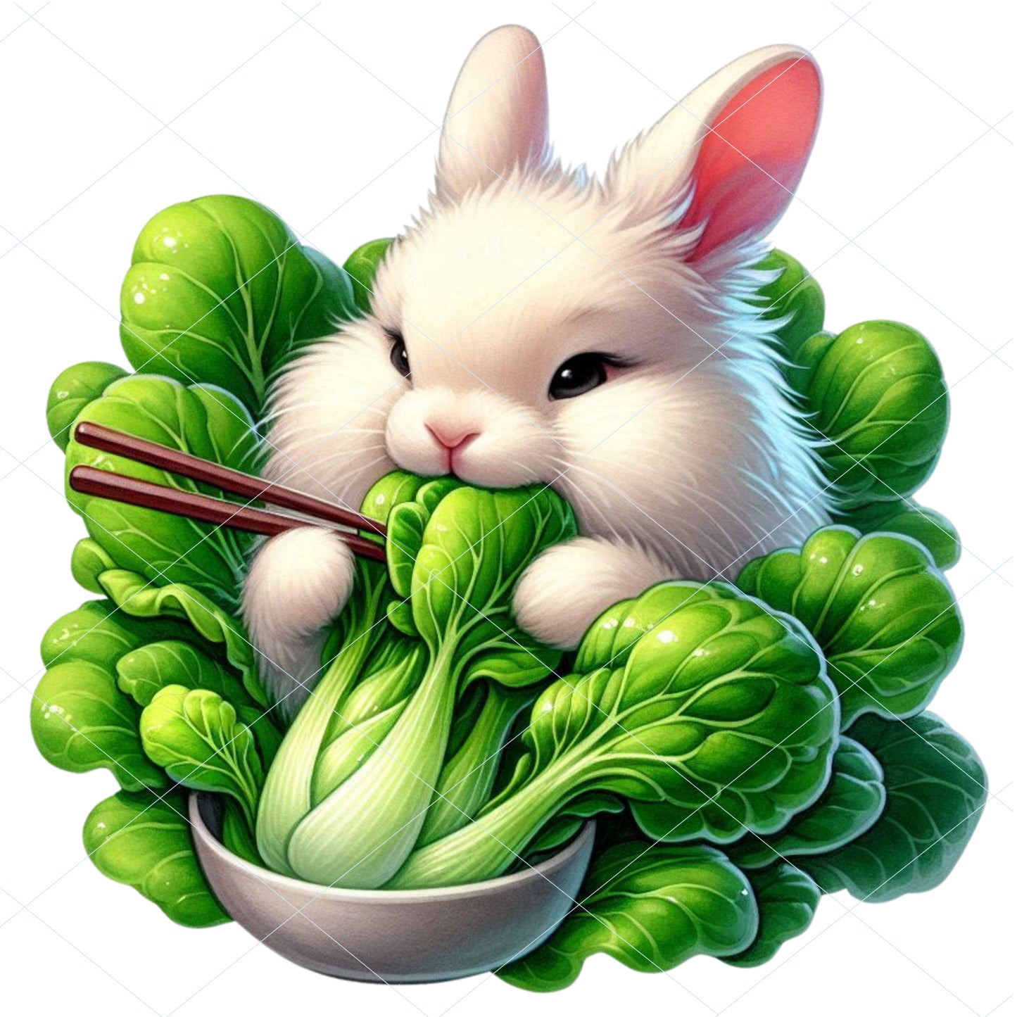 14 Fluffy Bunny Eating Veggies