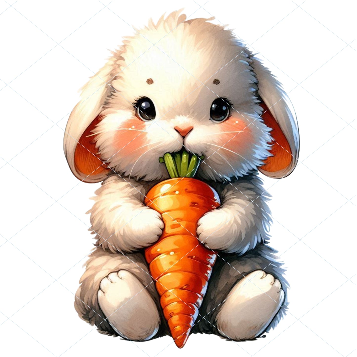 14 Fluffy Bunny Eating Veggies
