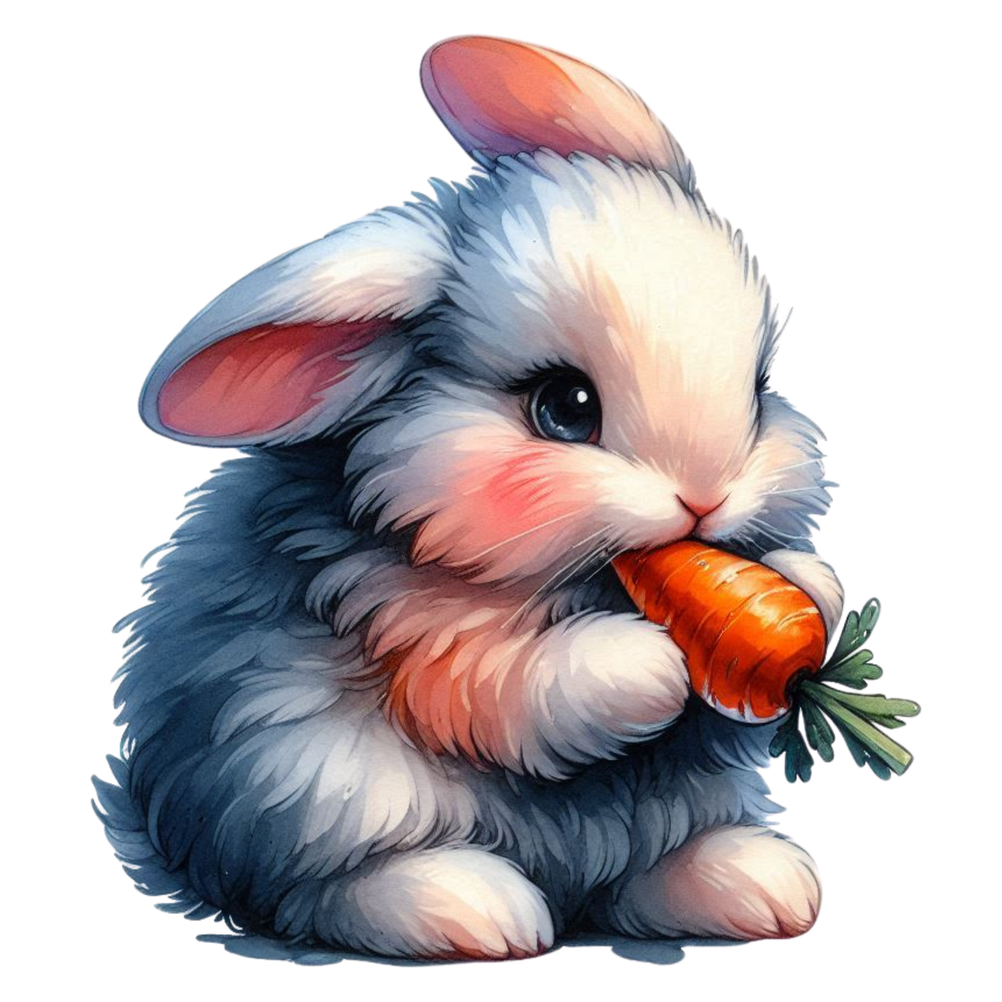 14 Fluffy Bunny Eating Veggies