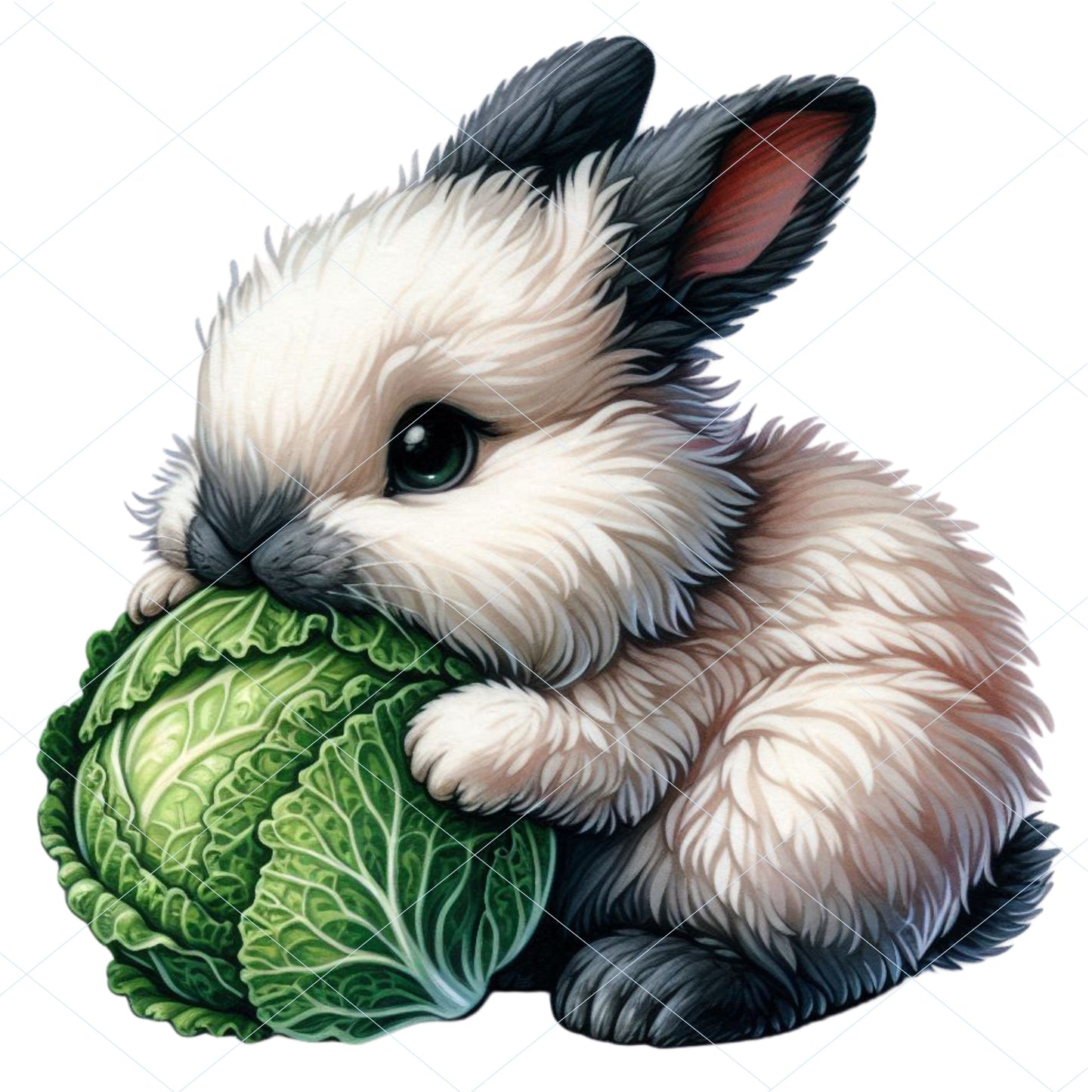 14 Fluffy Bunny Eating Veggies