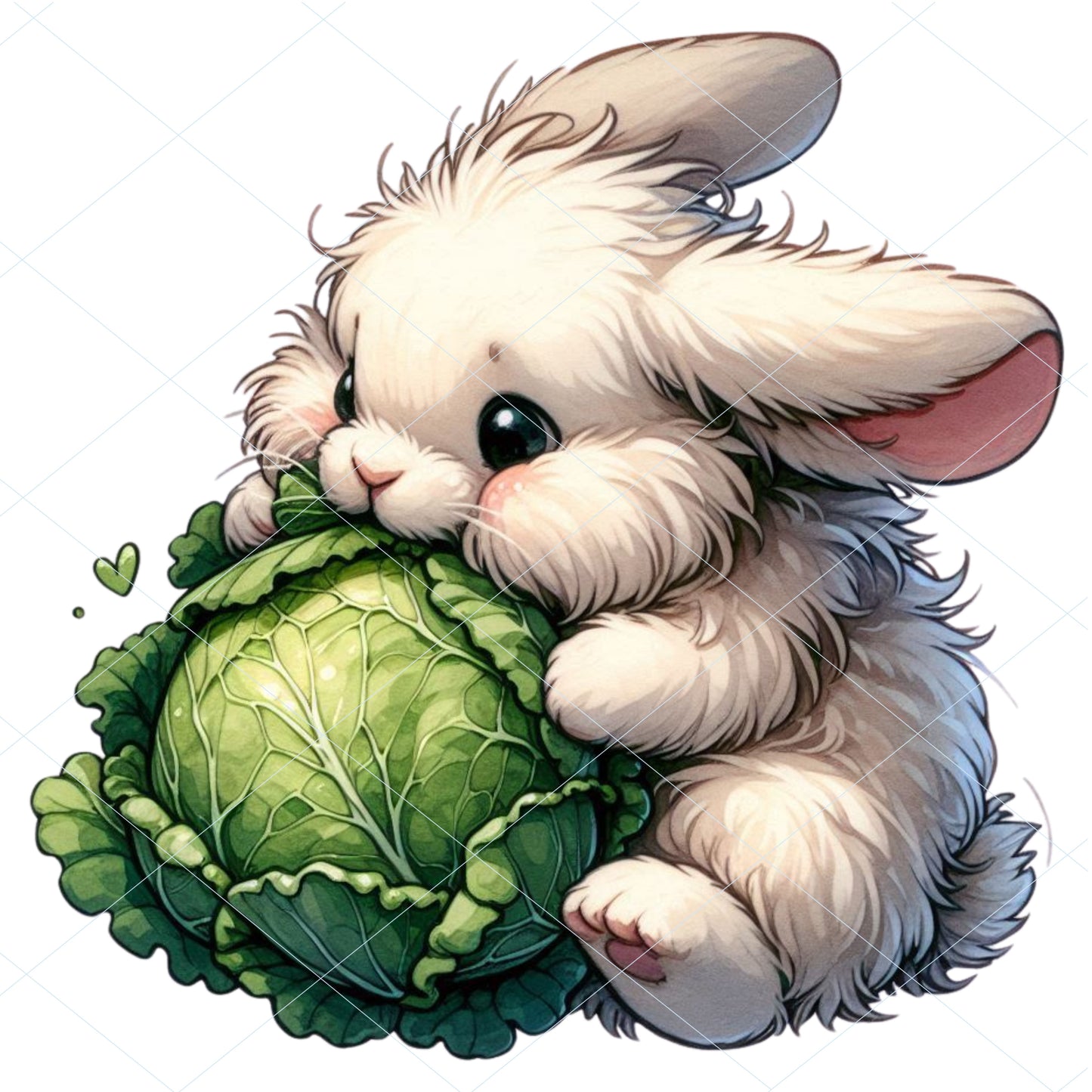 14 Fluffy Bunny Eating Veggies