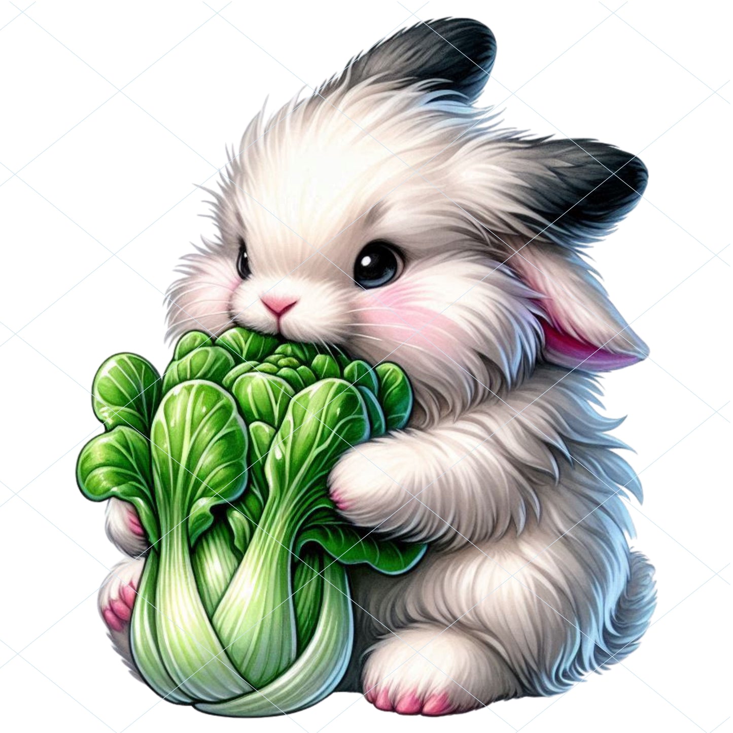 14 Fluffy Bunny Eating Veggies