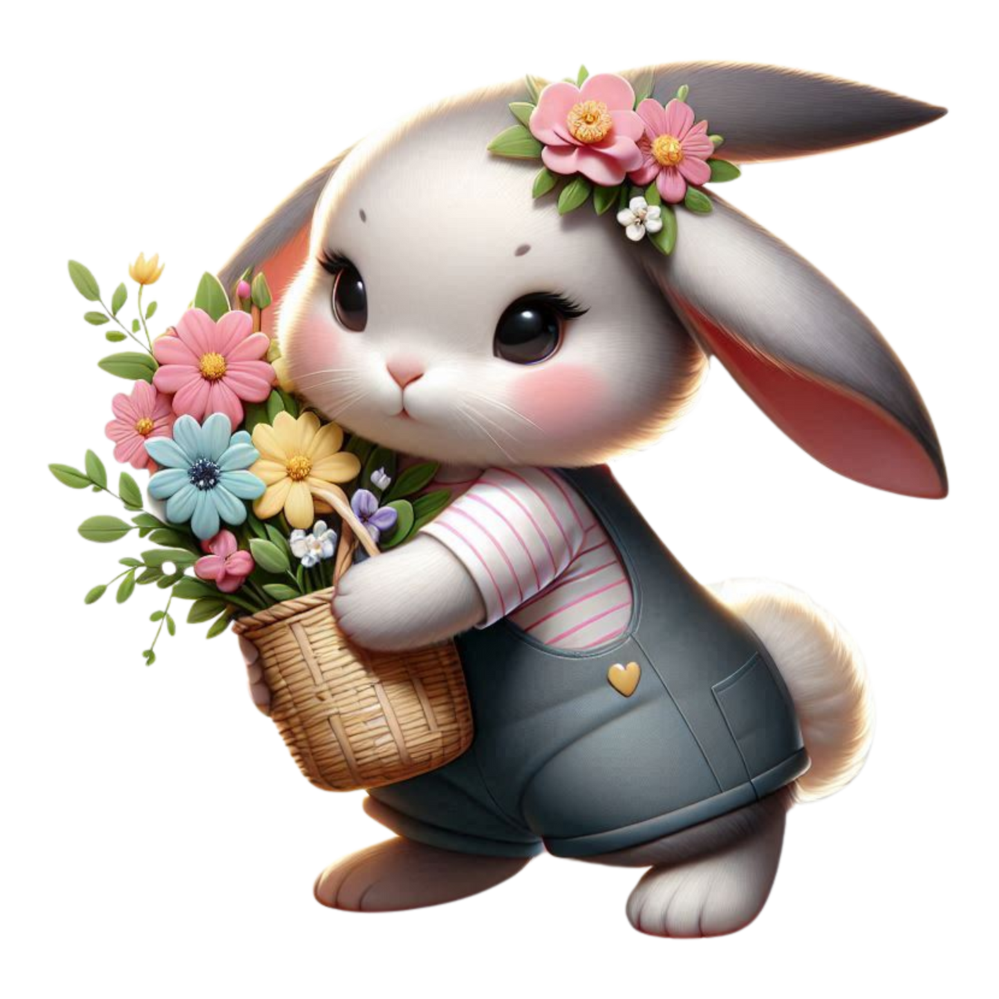 Bunny Holding Flowers, Free