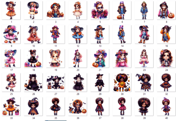 Halloween Fashion Girl Illustrations