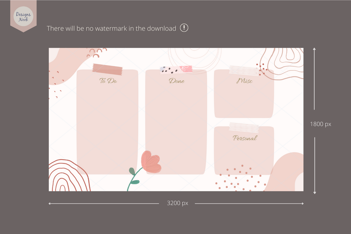 Download Pink Shades Cute Desktop Organizer Wallpaper