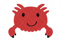 Baby crab svg, crab cut file, crab clip art, crab vector, smiling crab, cute crab, sea animal, decal sticker stencil transfer vector d10
