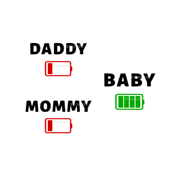 Funny family svg, energy level, daddy, mommy, baby, clipart stencil decal sticker template transfer svg vector file for cutting machine 1007