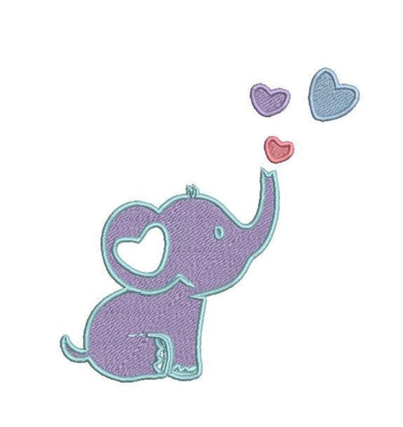 FREE Embroidery Design File - Baby Elephant Embroidery
