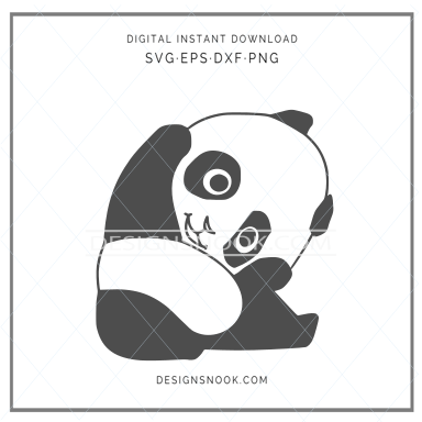 Stretching Baby Panda - SVG