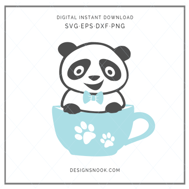 Baby Panda in a cup - SVG