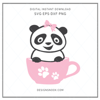Baby Panda in a cup - SVG
