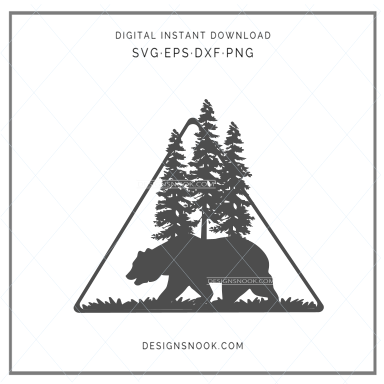 Bear wildlife scene - SVG