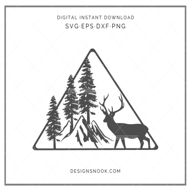 Deer wildlife scene - SVG