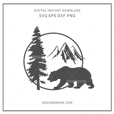 Bear wildlife scene - SVG