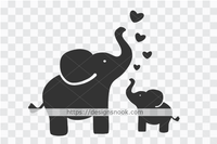 Mom and baby elephant SVG