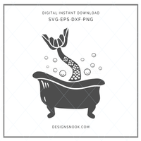 Mermaid tail tub - SVG