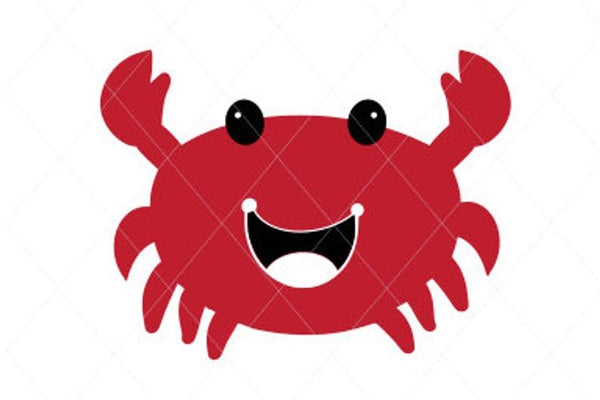 Baby crab svg, crab cut file, crab clip art, crab vector, smiling crab, cute crab, sea animal, decal sticker stencil transfer vector d12