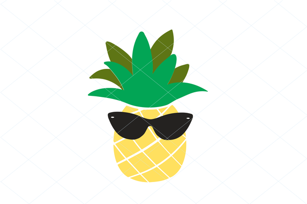 Pineapple wearing sunglasses, pineapple cut file, [pineapple vector, clipart stencil decal sticker transfer 1222