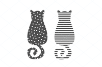 Cute cat svg, dots and stripes svg, gato svg, cat cut file, smiling cat, happy cat sticker print clip art stencil template vector 1224