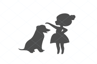 Girl and puppy svg, girl and dog svg, puppy cut file, bestfriend svg, Puppy Clipart Instant Download Stencil Silhouette Puppy back svg 1230