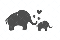 Mother and baby elephant svg, cute elephant, baby shower cut file, mom and baby svg, clipart stencil decal sticker transfer vector 1247
