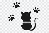 Sitting cat svg, cute cat back, cat silhouette, kitten svg, kitten sillhouette, cat clipart clip art, cat vector, cat decal download 1256