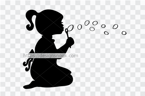 Cute girl svg, little girl svg, vintage girl blowing bubbles, birthday girl svg, girl bubbles cut file, vintage girl silhouette, 1288
