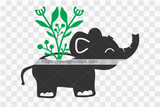 Elephant shaped plants pot, plant pot svg, plants pot cut file, elephant svg, cute elephant svg, clipart stencil decal sticker vector 1292
