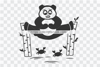 Exercising panda svg, ninja panda svg, panda cut file, panda silhouette, funny panda svg, cute panda decal, adorable panda, panda svg 1296