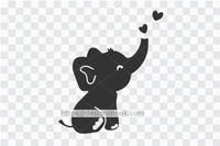 Baby elephant svg, cute elephant, baby shower cut file, elephant blowing hearts, elephant clipart stencil decal sticker transfer vector 1298