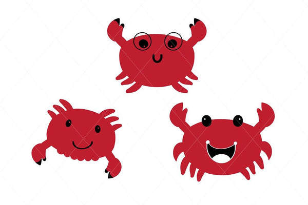 Baby crab svg, crab cut file, crab clip art, crab vector, smiling crab, cute crab, sea animal, decal sticker stencil transfer vector d13