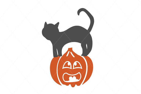 Pumpkin svg, scared pumpkin, pumpkin cut file, black cat svg, pumpkin vector, pumpkin cut file, scary cat on a pumpkin, scary svg, D19