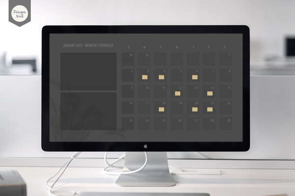 2022 Desktop Calendar, Desktop Wallpaper, Files Organizer