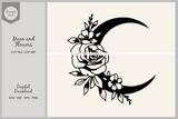 Moon and Flowers SVG