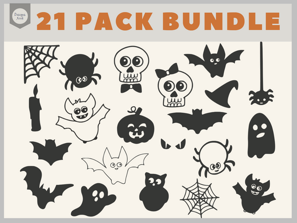 Cute Halloween SVG Bundle, PNG Clipart Bundle