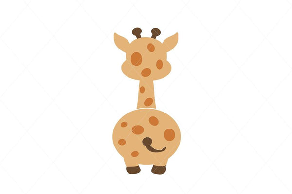 Baby Giraffe Butt From Back SVG File Clipart Instant Download Sublimation Cricut EPS PNG Digital Graphic Illustration Animal