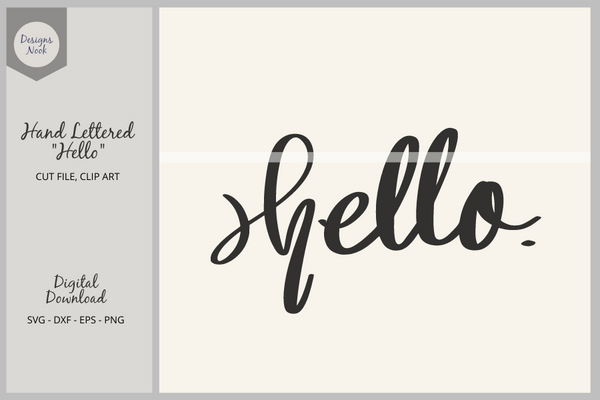 Hand Lettered 'Hello' SVG