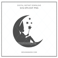 Elf on moon - SVG