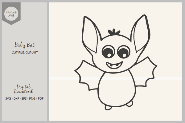 Baby Bat SVG, Cut Files, Print Files