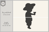 Boy Holding a Heart SVG, Vector Cut File, PNG Clipart