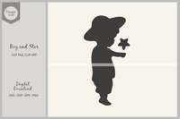 Boy and Star SVG, Vector Cut File, PNG Clipart