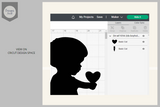 Boy Holding a Heart SVG, Vector Cut File, PNG Clipart