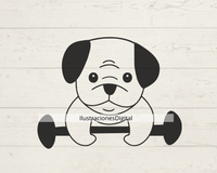 Pug Doing Exercise SVG