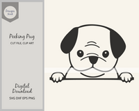 Peeking Pug SVG