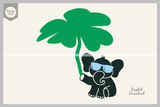 Saint Patrick Lucky Baby Elephant SVG Cut File Clipart Silhouette