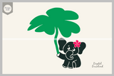 Saint Patrick Lucky Baby Elephant SVG Cut File Clipart Silhouette