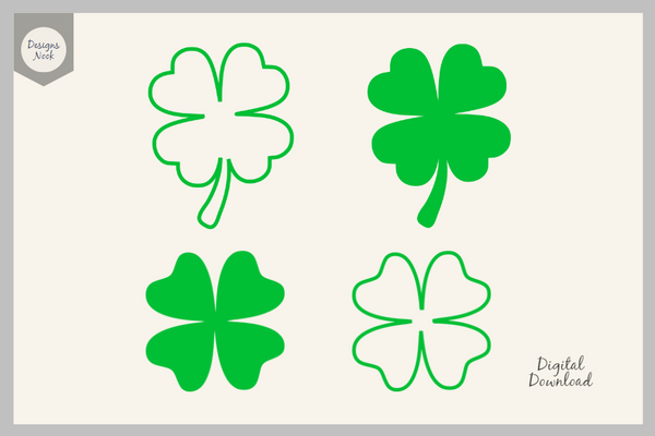 Saint Patrick’s Day Cute Lucky Clover SVG Cut File Clipart Silhouette