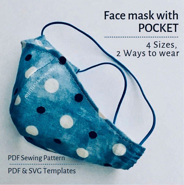 Free Facemask Pattern, PDF Sewing Pattern - Fabric face mask, Cloth face mask