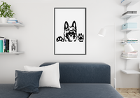 Dog SVG, dog cut file, dog stencil template, dog decal, dog love car sticker template, dog paw transfer, dog file for Cricut 0003