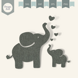 Mom and Baby Elephant SVG